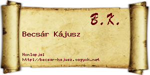 Becsár Kájusz névjegykártya