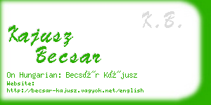 kajusz becsar business card